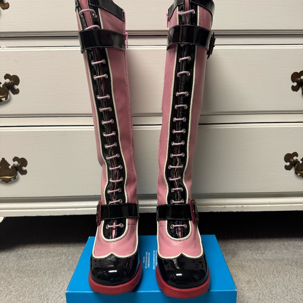 Mini SugarCandy Buckled Tall boots with Zipper